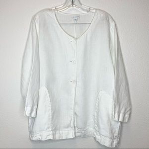 Pure Jill by J. Jill Linen Top in White Size XL